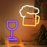 Enseigne néon LED bière (pintes) – USB ou piles
