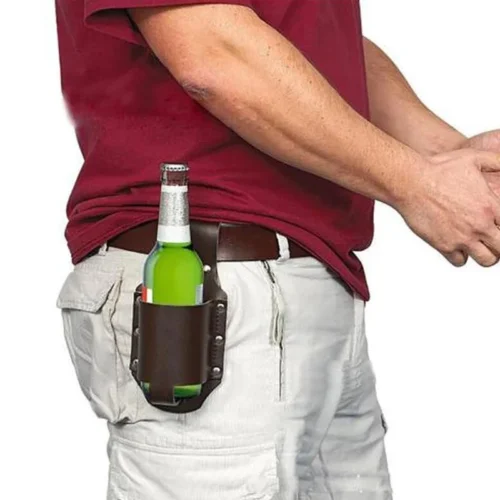 Étui de ceinture pour bière – porte-bouteille simili cuir – Image 1