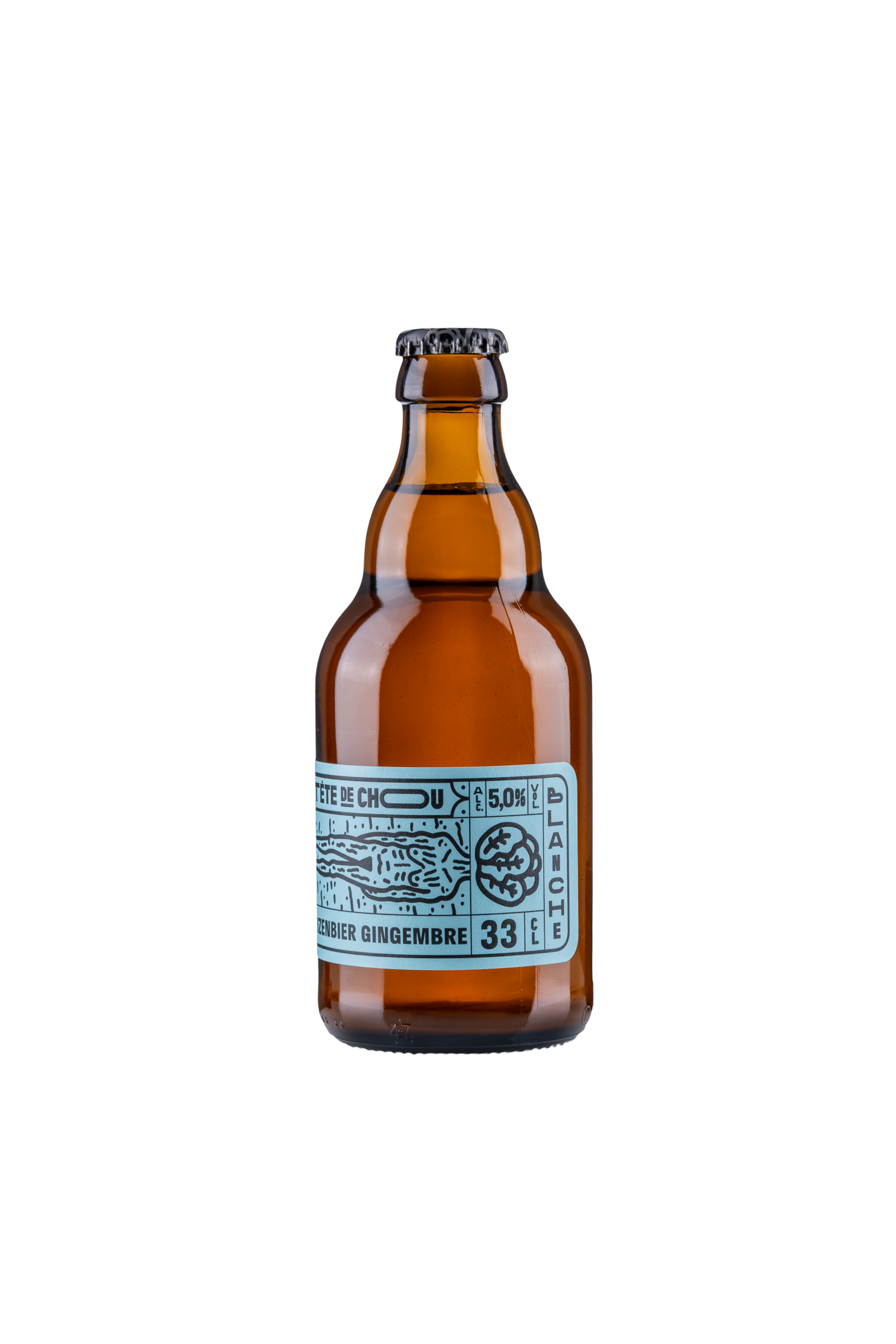Bouteille Blanche Blanche au Gingembre - Weizenbier - 0.33L – Image 1