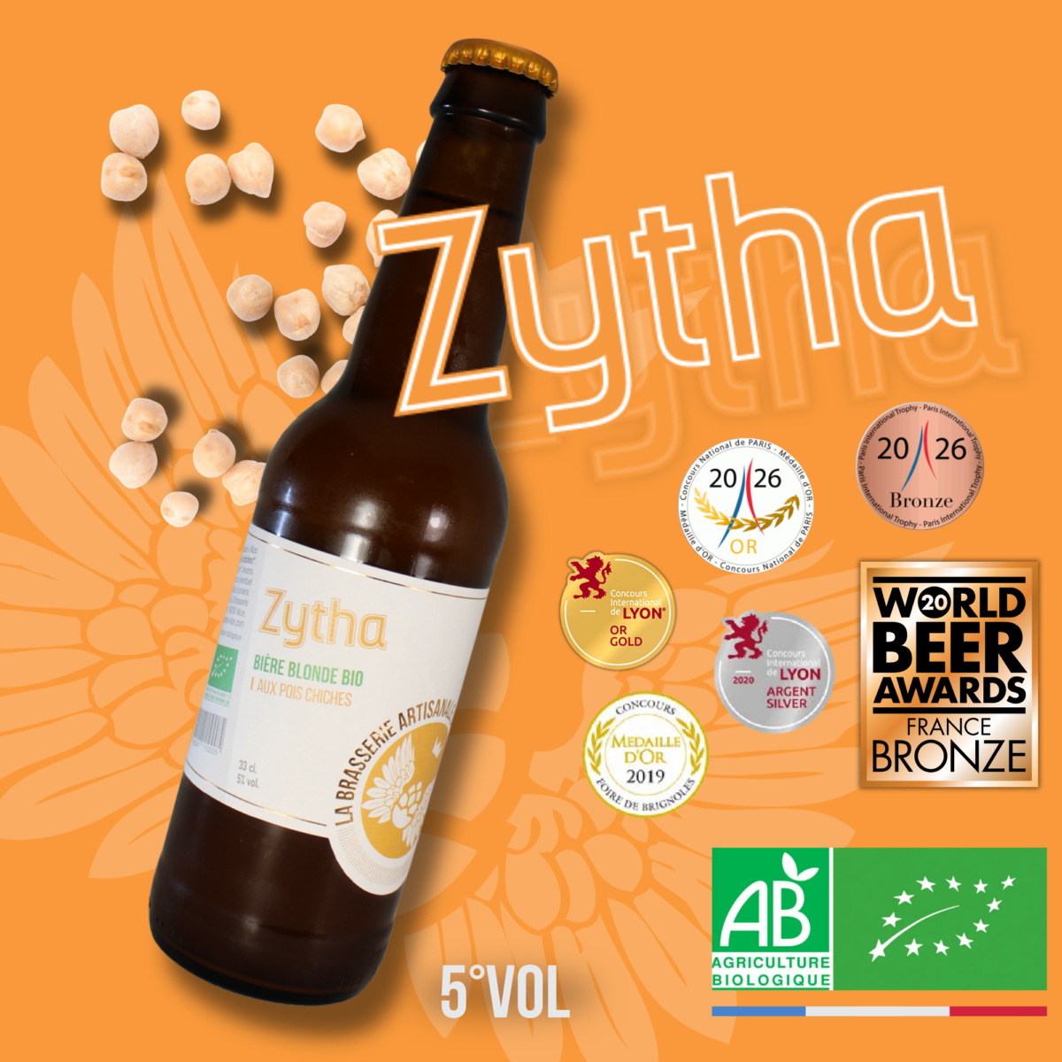 cropped-cropped-zytha-.png Zytha BIO * - 0.33L - La Brasserie Artisanale de Nice – Image 1